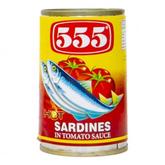 555 SARDINES TOMATO SAUCE RED HOT