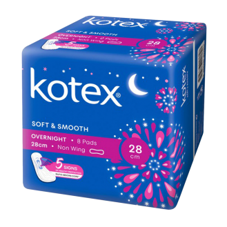 KOTEX SOFT SMOOTH OVERNIGHT PAD 28CM