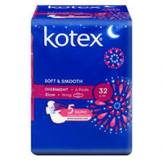 KOTEX SOFT SMOOTH OVERNIGHT PAD 32CM