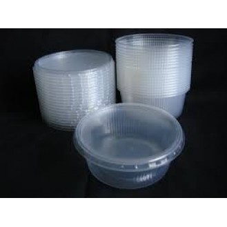 ROUND PLASTIC CONTAINER W/LID SMALL 10S