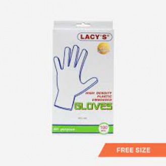 LACYS CLEAR HDPE EMBOSSED GLOVES