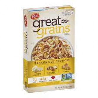 POST GREAT GRAIN CEREAL BANANA CLUSTERS 439G