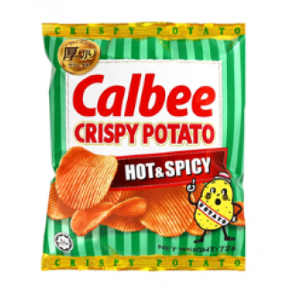 CALBEE CHIPS CRISPY POTATO HOT & SPICY 72GM